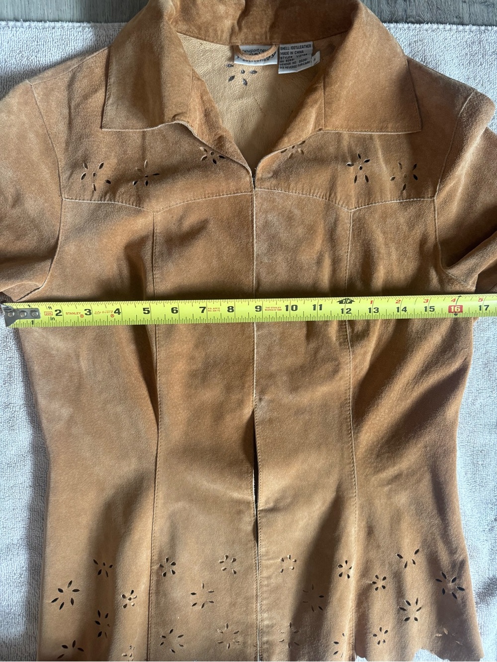 Vintage 100% Leather Suede Jacket - Picture 7 of 11